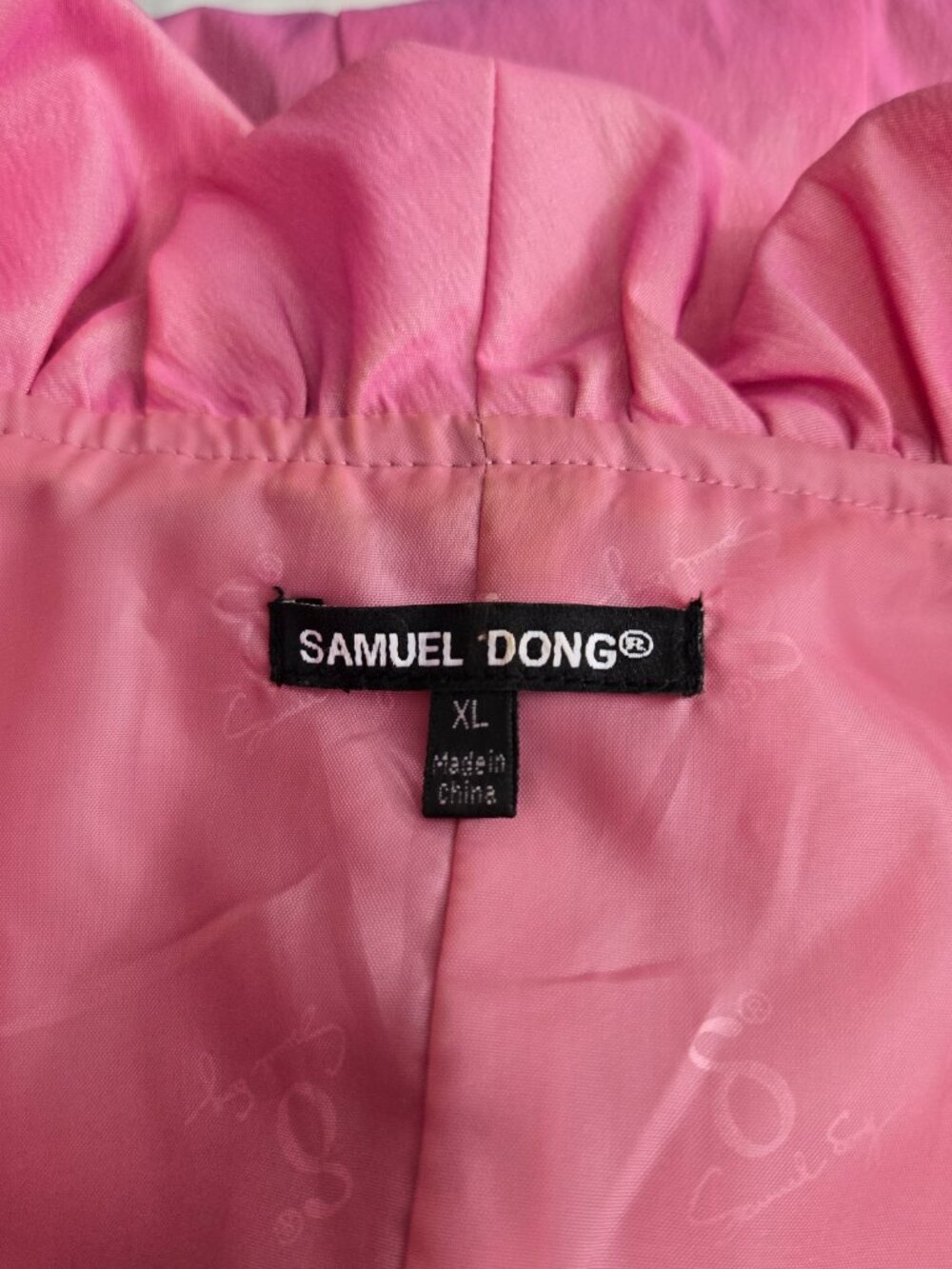 Samuel Dong Dress XL Pink Ruffle Bubble Tie A-line button Sleeveless Bow - Picture 12 of 16